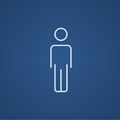 Image showing Businessman standing line icon.