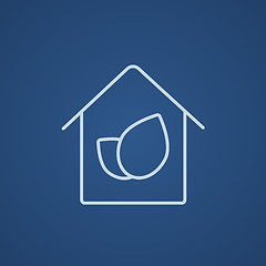 Image showing Eco-friendly house line icon.