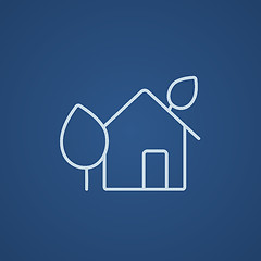 Image showing Eco-friendly house line icon.