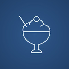 Image showing Cup of ice cream line icon.