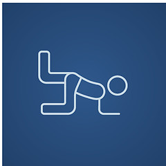 Image showing Man exercising buttocks line icon.