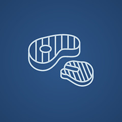 Image showing Grilled steak line icon.