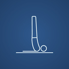 Image showing Man practicing yoga line icon.