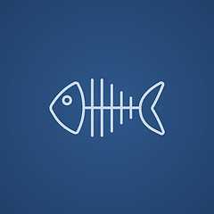 Image showing Fish skeleton line icon.