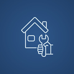 Image showing House repair line icon.