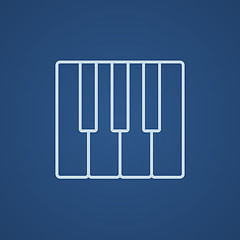 Image showing Piano keys line icon.