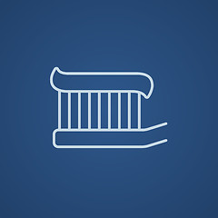 Image showing Toothbrush with toothpaste line icon.