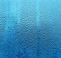 Image showing Water drops on glass