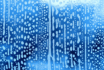 Image showing Foam abstract pattern on the glass