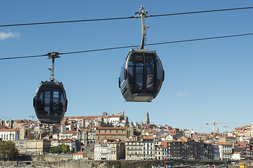 Image showing EUROPE PORTUGAL PORTO CABLE CAR DOURO RIVER