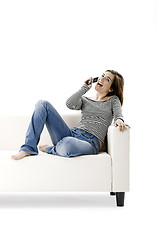 Image showing Happy phone call