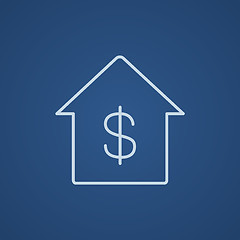 Image showing House with dollar symbol line icon.