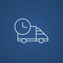 Image showing Delivery truck line icon.