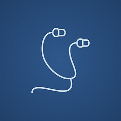 Image showing Earphone line icon.