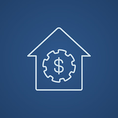 Image showing House with dollar symbol line icon.