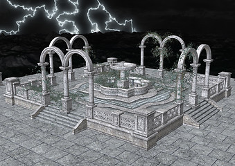 Image showing 3d Illustration Romanesque Night