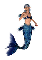 Image showing Fantasy Mermaid on White