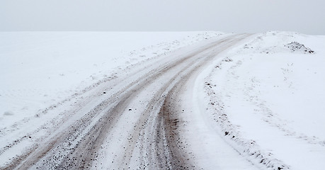 Image showing winter landscape with rural road