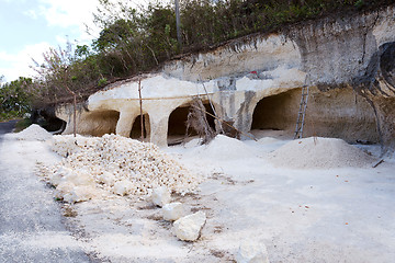 Image showing traditional limestone mining tunnel