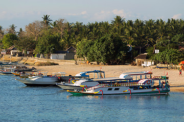 Image showing sand beach with boat, Bali Indonesia