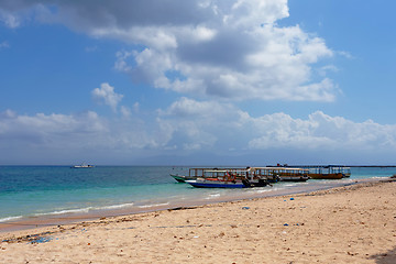 Image showing dream beach with boat, Bali Indonesia, Nusa Penida island