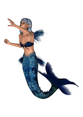 Image showing Fantasy Mermaid on White