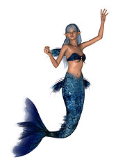 Image showing Fantasy Mermaid on White