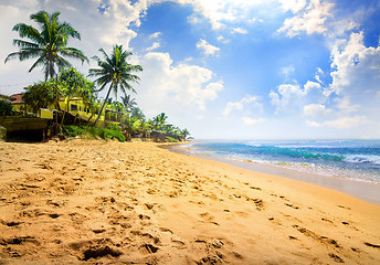 Image showing Sunlight over beach