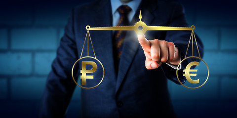 Image showing Comparing The Russian Ruble With The Euro