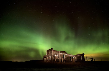 Image showing Northern Lights Canada Abandoned Building