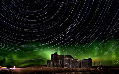 Image showing Northern Lights Canada Abandoned Building