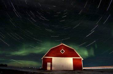 Image showing Northern Lights Canada Barn