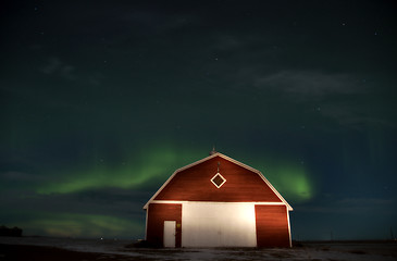 Image showing Northern Lights Canada Barn