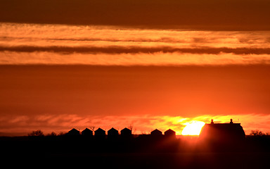 Image showing Sunset Saskatchewan Farm