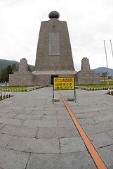 Image showing  east equator line mitad del mundo middle of the world quito ecu