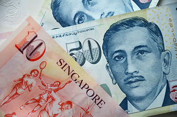 Image showing Detail of Singapore banknotes