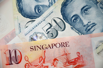 Image showing Detail of Singapore banknotes