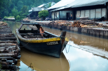 Image showing Traditional Charcoal factory in Kuala Sepetang 