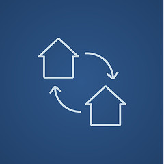 Image showing House exchange line icon.