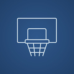 Image showing Basketball hoop line icon.