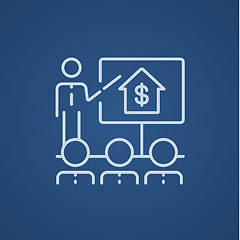 Image showing Real estate training line icon.