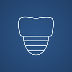 Image showing Tooth implant line icon.