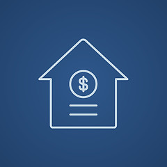 Image showing House with dollar symbol line icon.