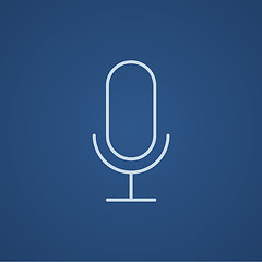 Image showing Retro microphone line icon.