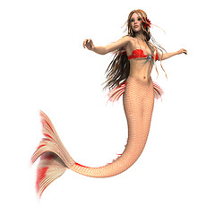 Image showing Fantasy Mermaid on White