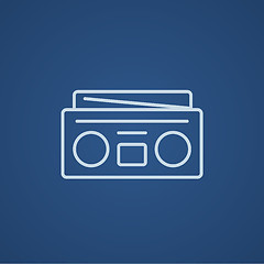 Image showing Radio cassette player line icon.