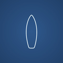 Image showing Surfboard line icon.