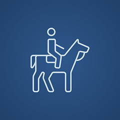 Image showing Horse riding line icon.