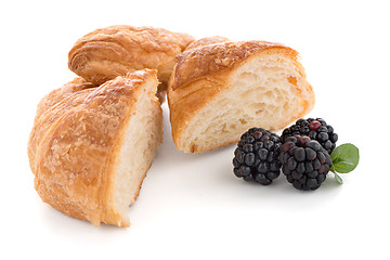 Image showing Croissant and blackberries