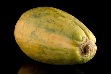 Image showing Papaya fruit on black background